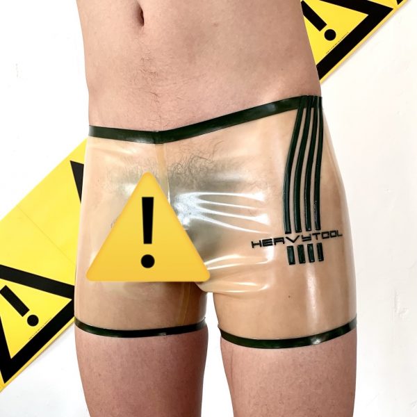 rubber-latex-gummi-hotpants-transparent mit Bund & Saum in oliv-berlin-fetisch-fetish-mann-männer-herren-man-men--sport-sporty-gym-fashion-heavytool