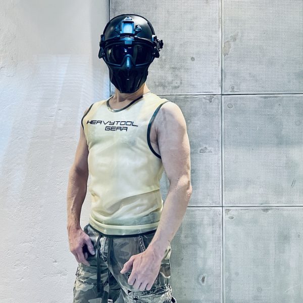 Masculine Rubber - Latex - Sleeveless in different colors, with HEAVYTOOL GEAR writing. Basic collection. For men, guys, boys and queers